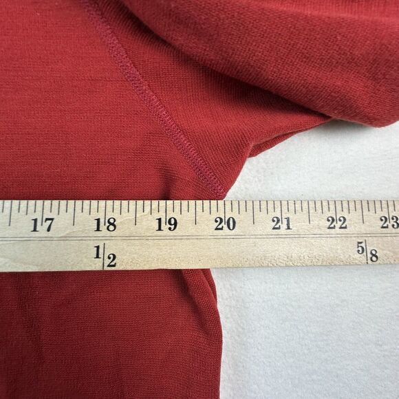Ibex Pullover Mens Large Red 1/2 Zip Sweater Mock Neck Curve Hem Raglan Sleeve - Picture 4 of 11
